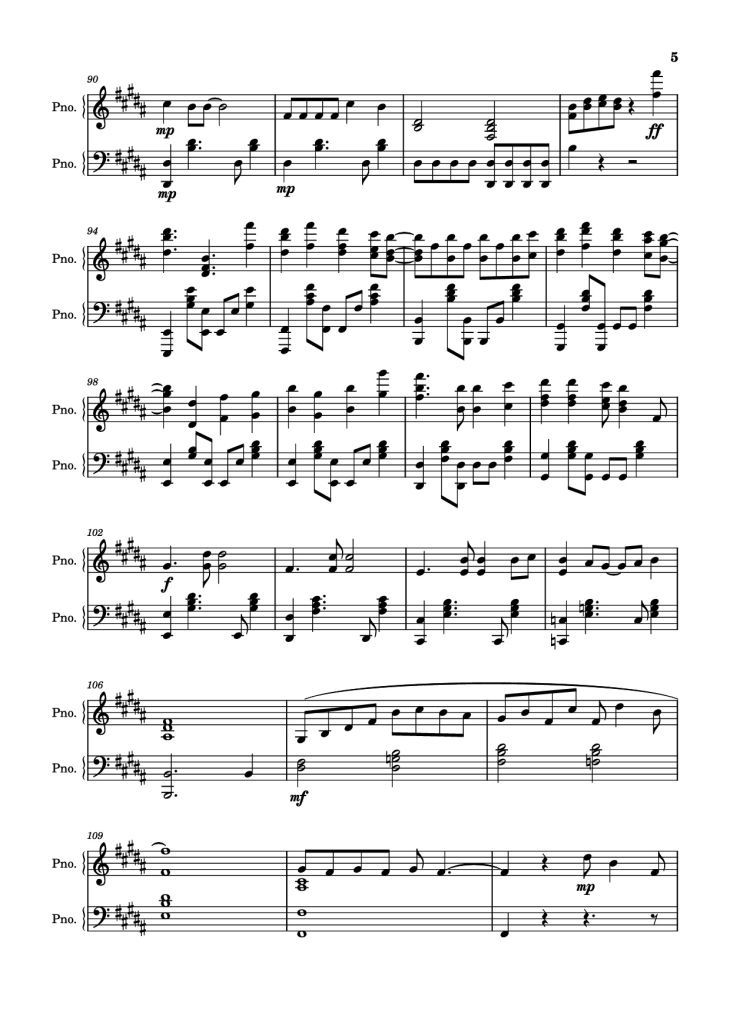 Page 5 of the piano sheet music PDF Piano – Trapped in the Past Piano by Arranger: oldfrenchguy