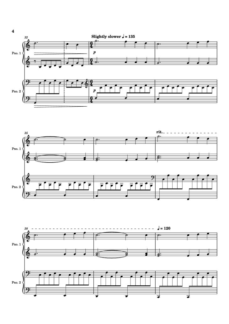 Page 4 of the piano sheet music PDF Piano – Time is Tearing Us Apart Piano by Kyle Patrick Naval