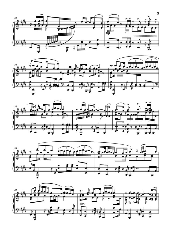 Page 3 of the piano sheet music PDF Piano – Fairouz - Kifak Enta | فيروز - كيفك إنت Piano by Ziad Rahbani | زياد الرحباني