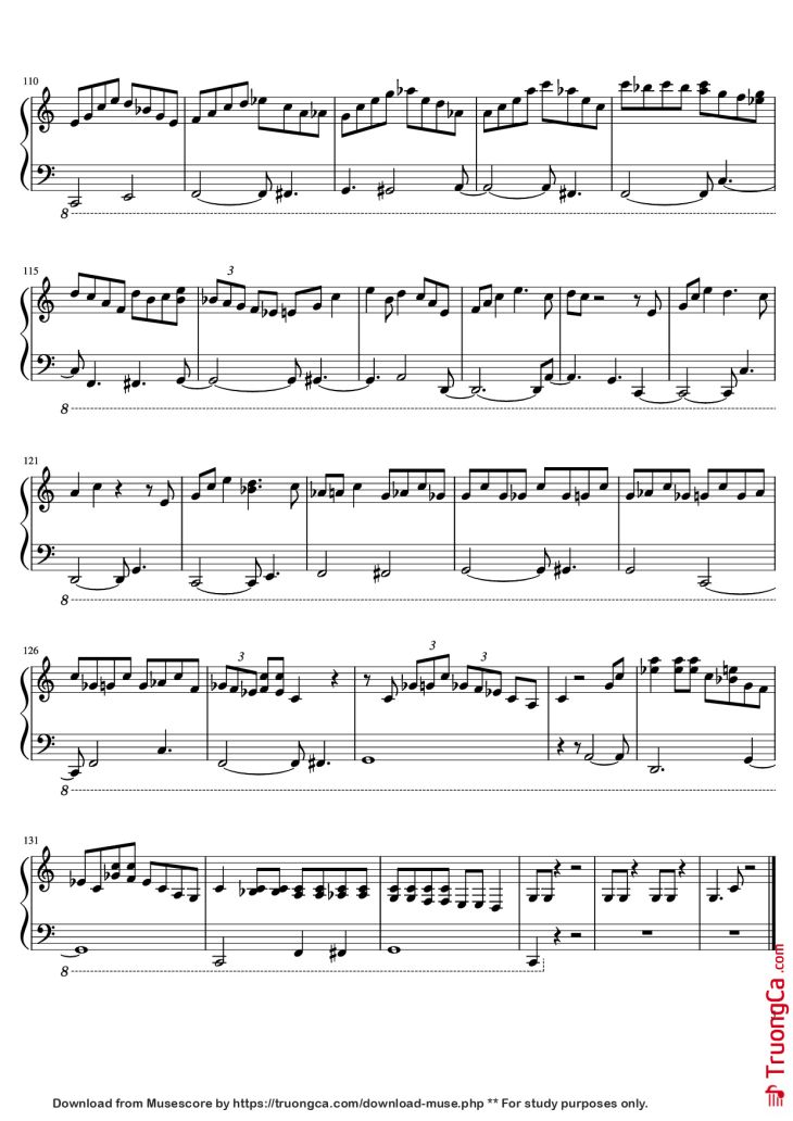 Page 5 of the piano sheet music PDF Piano – C Jam Blues Piano by Oscar Peterson