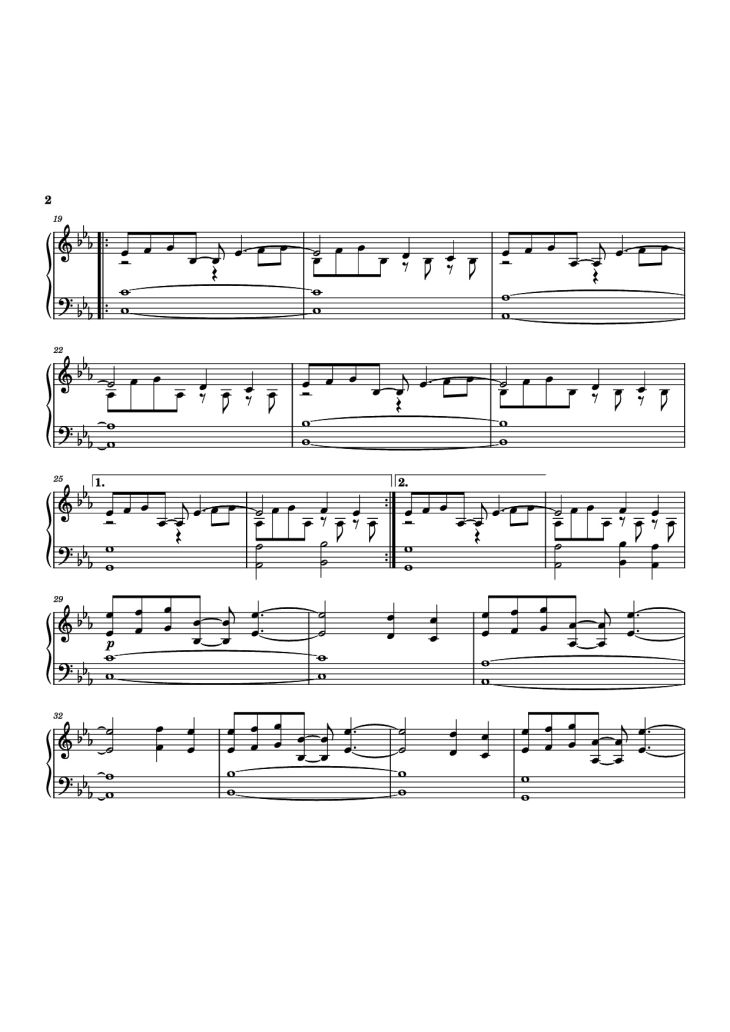 Page 2 of the piano sheet music PDF Piano – Infinite Amethyst Piano by James Lowe