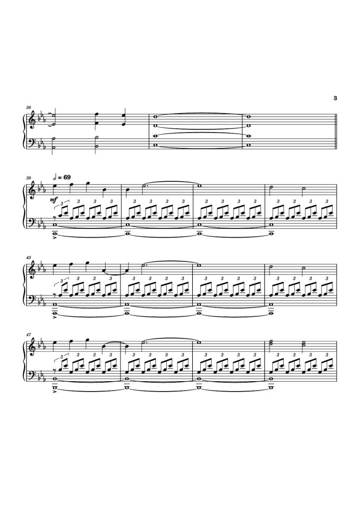 Page 3 of the piano sheet music PDF Piano – Infinite Amethyst Piano by James Lowe