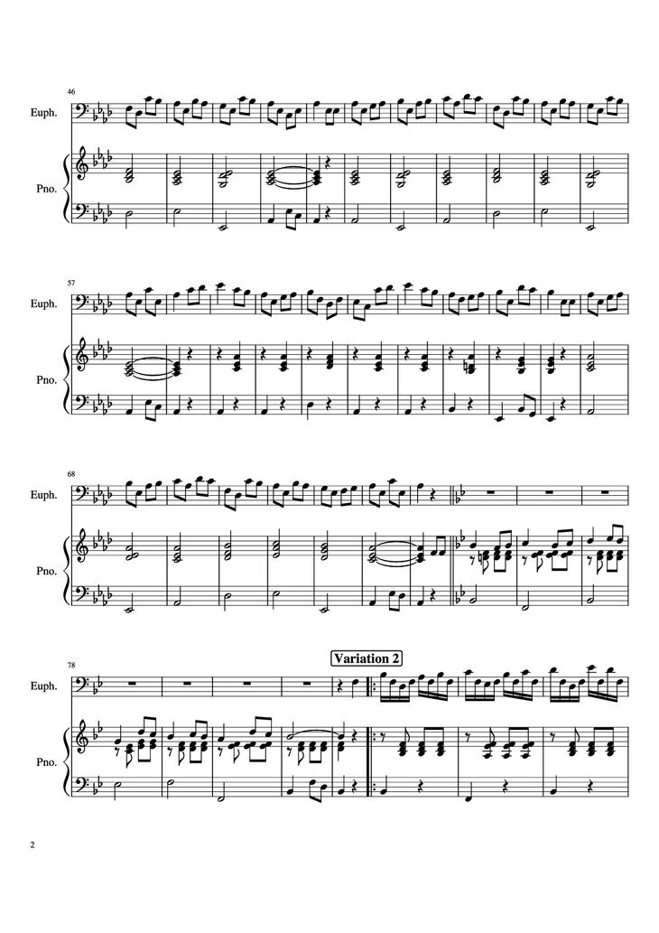 Page 2 of the piano sheet music PDF Piano – Grandfather