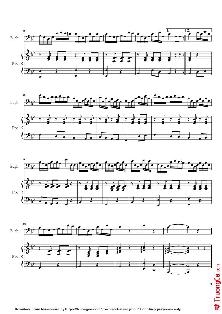Page 3 of the piano sheet music PDF Piano – Grandfather