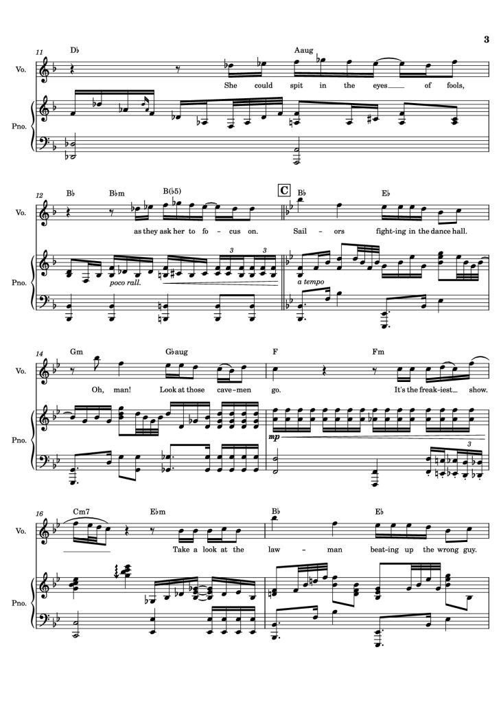 Page 3 of the piano sheet music PDF – Life On Mars? – David Bowie by Undefined