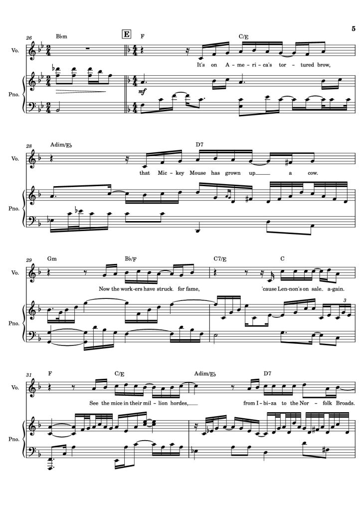 Page 5 of the piano sheet music PDF – Life On Mars? – David Bowie by Undefined