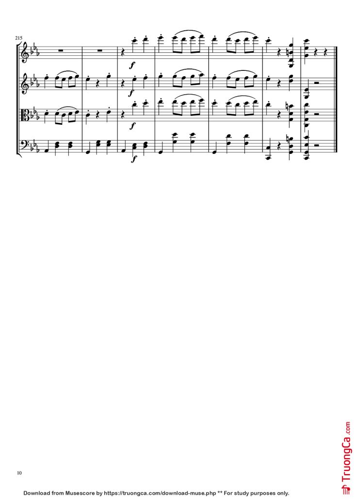 Page 10 of the piano sheet music PDF – Waltz No. 2 From Suite for Variety Orchestra Violin by Shostakovich Transcribed by C. Han
