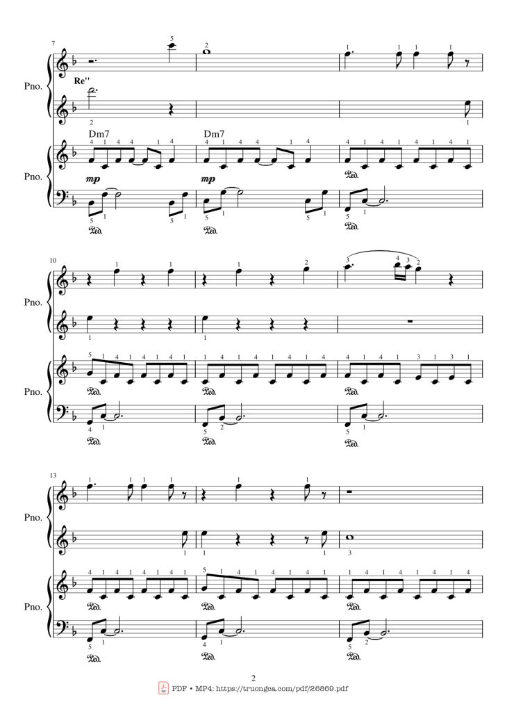Page 2 of the piano sheet music PDF Piano – My Heart Will Go On Piano duet by Céline Dion