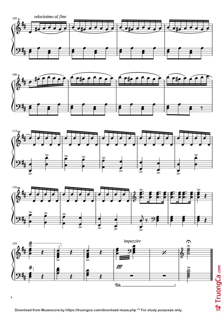 Page 4 of the piano sheet music PDF Piano – CANCAN Piano by Jacques Offenbach (1819—1880