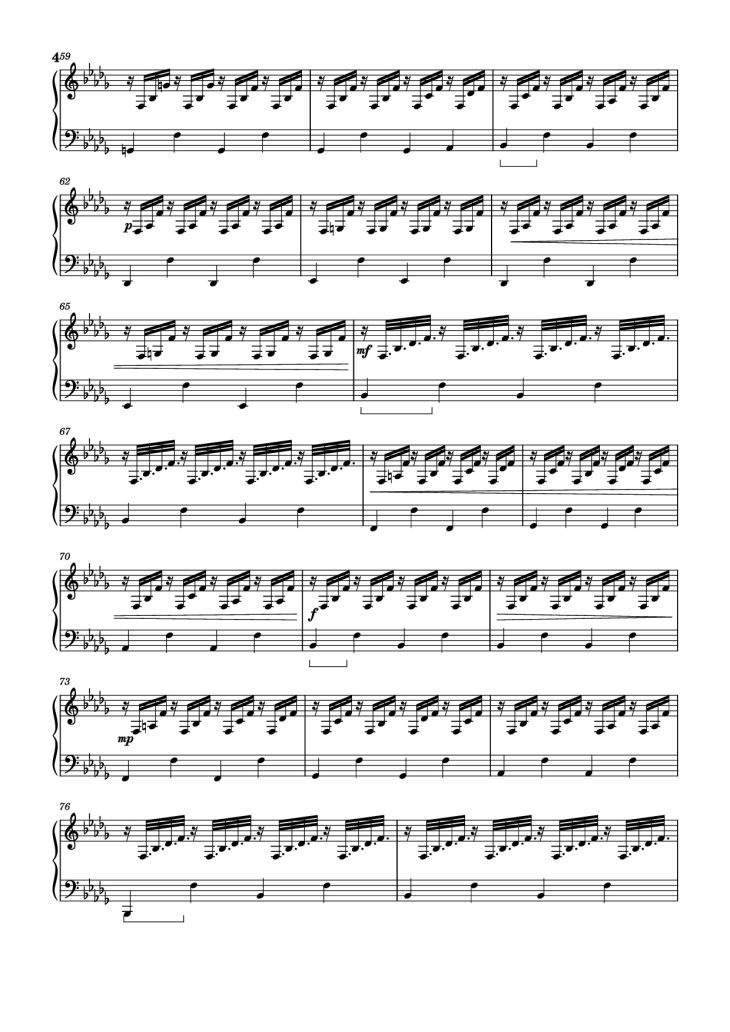 Page 4 of the piano sheet music PDF Piano – Hammers - Nils Frahm by Undefined