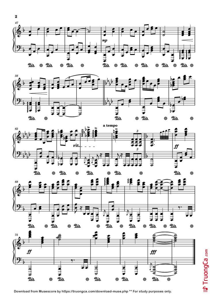 Page 2 of the piano sheet music PDF Piano – Khazad-dûm Piano by Bear McCreary