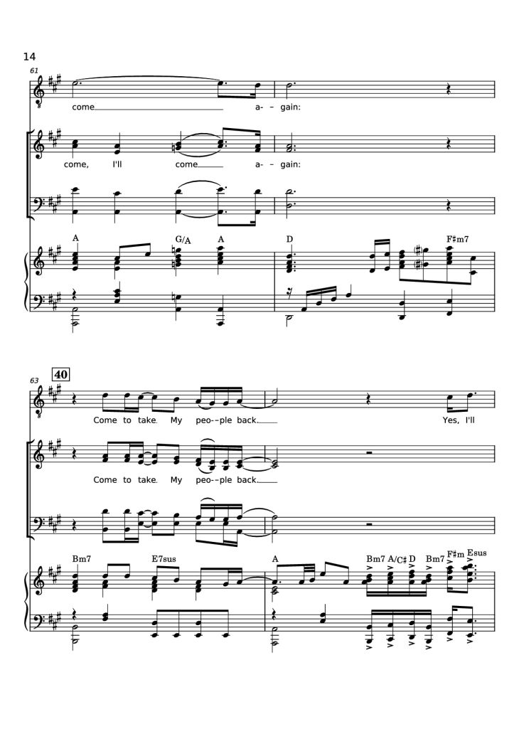 Page 14 of the piano sheet music PDF Piano – Rise Again Piano by Words and Music by