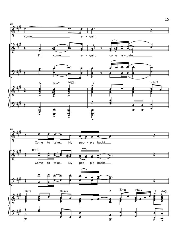 Page 15 of the piano sheet music PDF Piano – Rise Again Piano by Words and Music by
