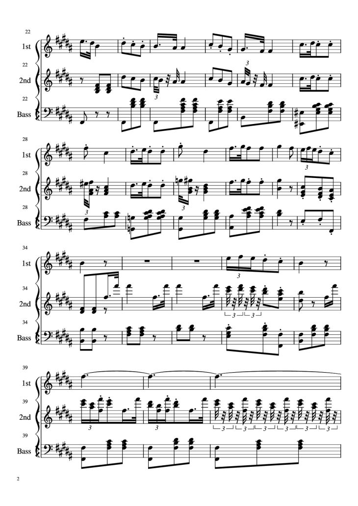 Page 2 of the piano sheet music PDF Piano – La donna è mobile Piano by Undefined