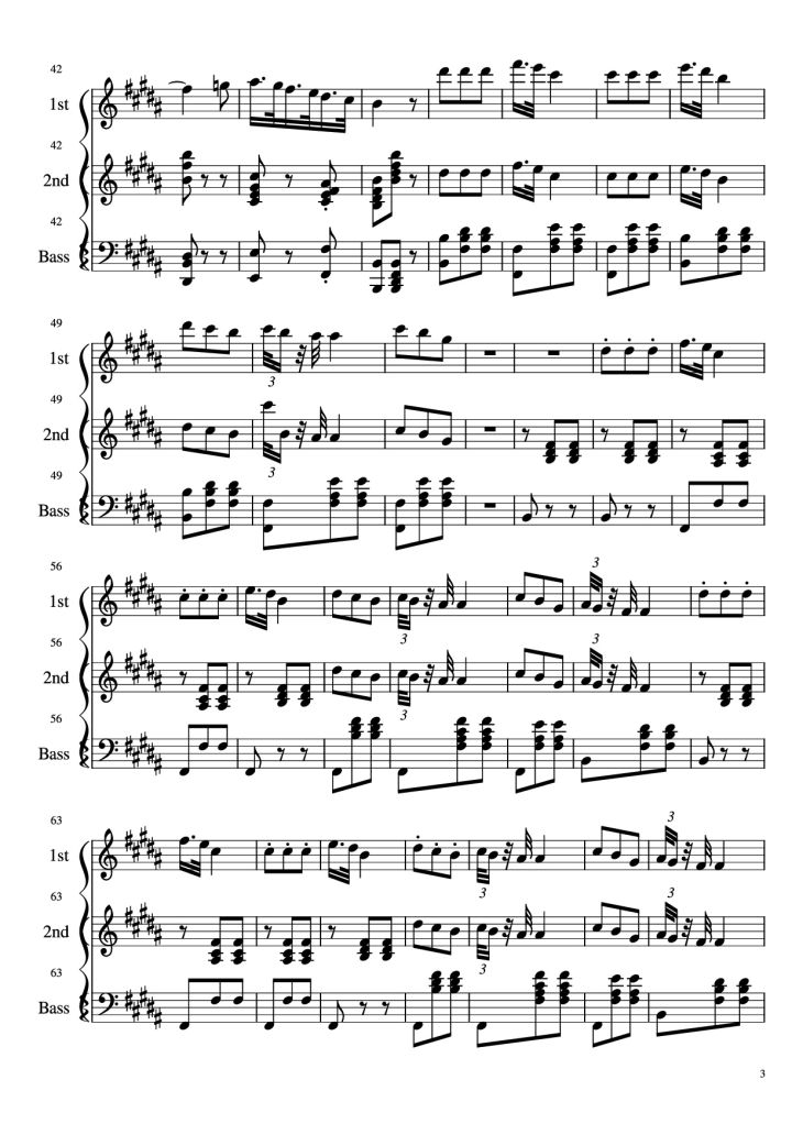 Page 3 of the piano sheet music PDF Piano – La donna è mobile Piano by Undefined