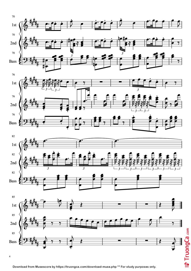Page 4 of the piano sheet music PDF Piano – La donna è mobile Piano by Undefined