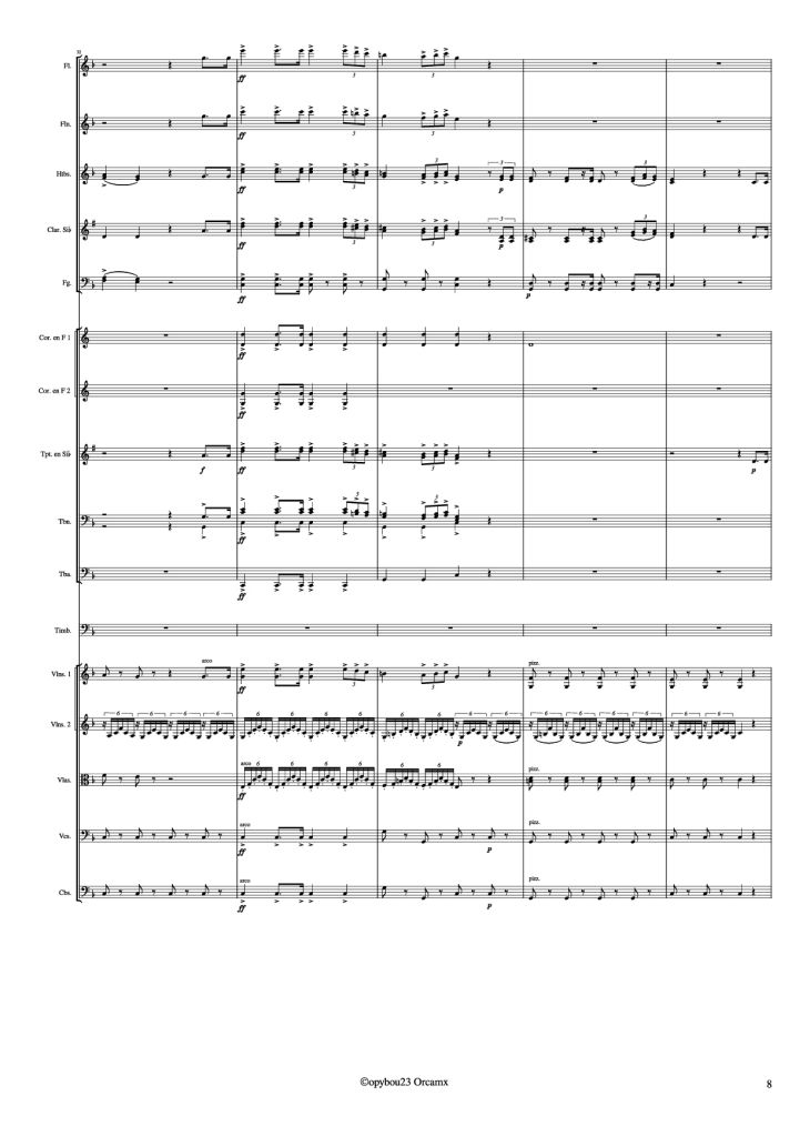 Page 8 of the piano sheet music PDF – Coro de Esclavos Hebreos by G. Verdi