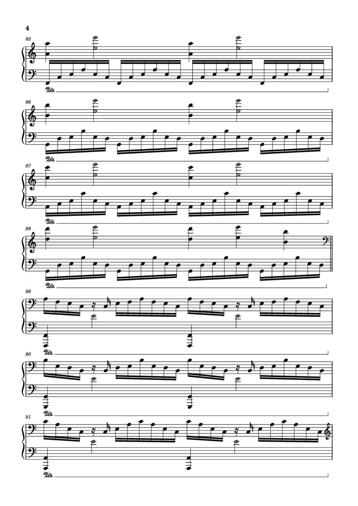Page 4 of the piano sheet music PDF Piano – Interstellar Piano Easy by Undefined