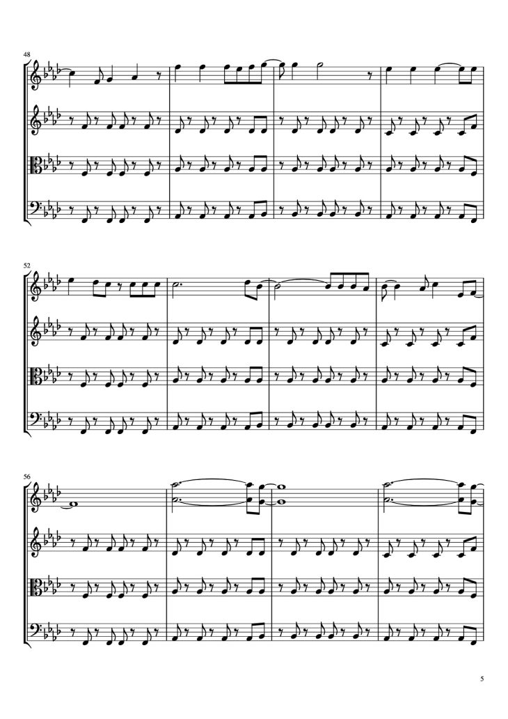 Page 5 of the piano sheet music PDF – Viva La Vida - String Quartet Violin by Coldplay Arr. TemmieTheMusicMaster
