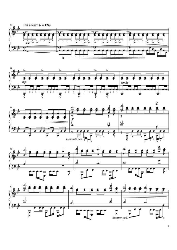Page 3 of the piano sheet music PDF Piano – Alpha Piano by Daniel Rosenfeld