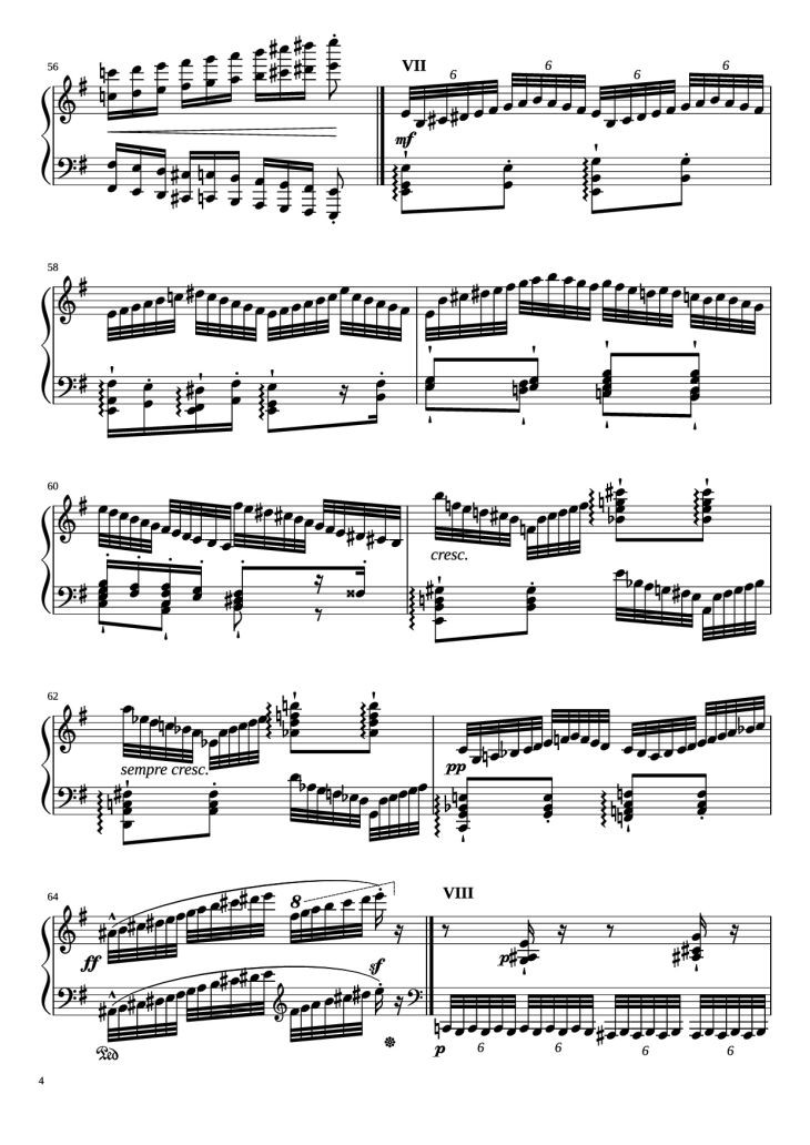 Page 4 of the piano sheet music PDF Piano – Étude in E Minor Piano by Charles-Valentin Alkan