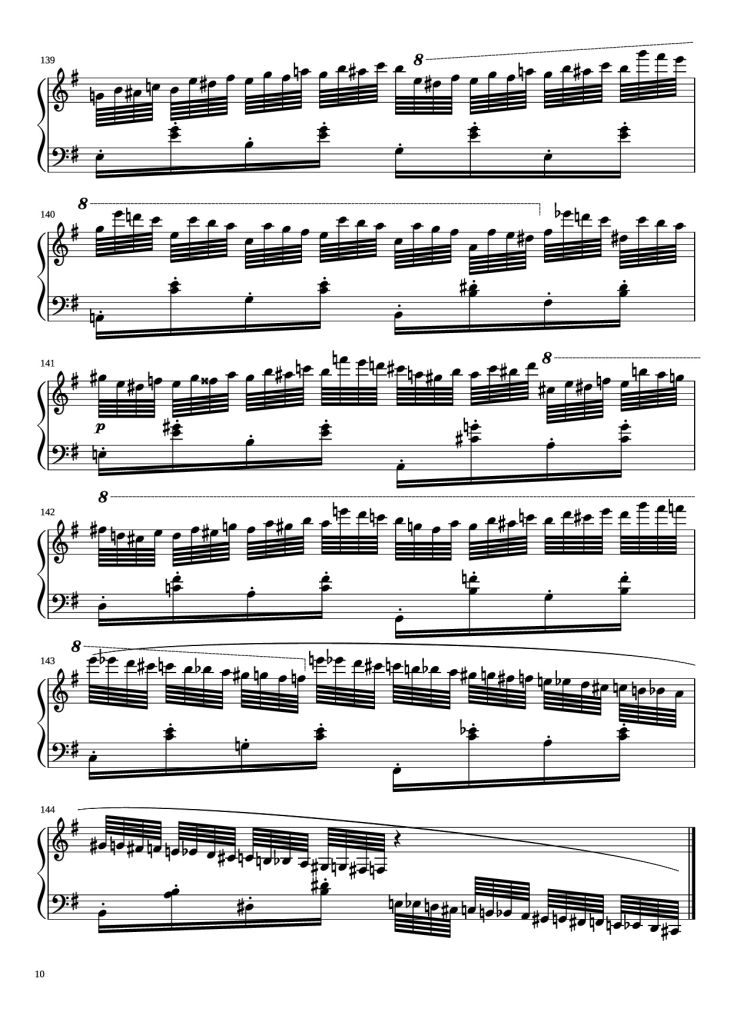 Page 10 of the piano sheet music PDF Piano – Étude in E Minor Piano by Charles-Valentin Alkan