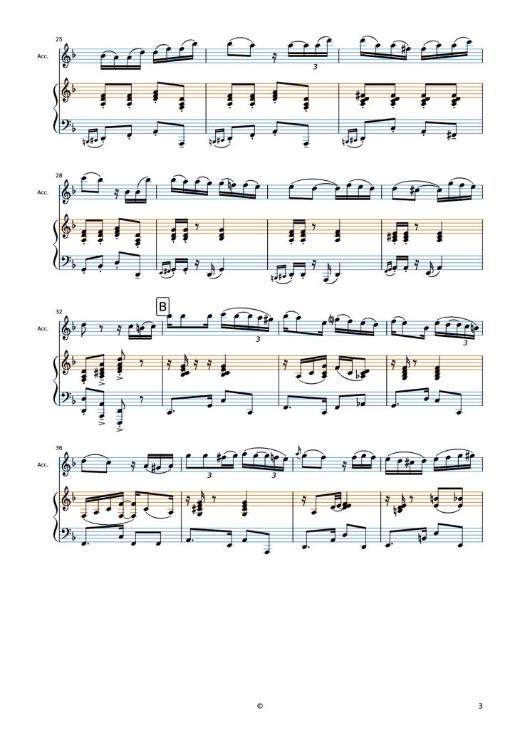 Page 3 of the piano sheet music PDF Piano – El Choclo Piano by Undefined