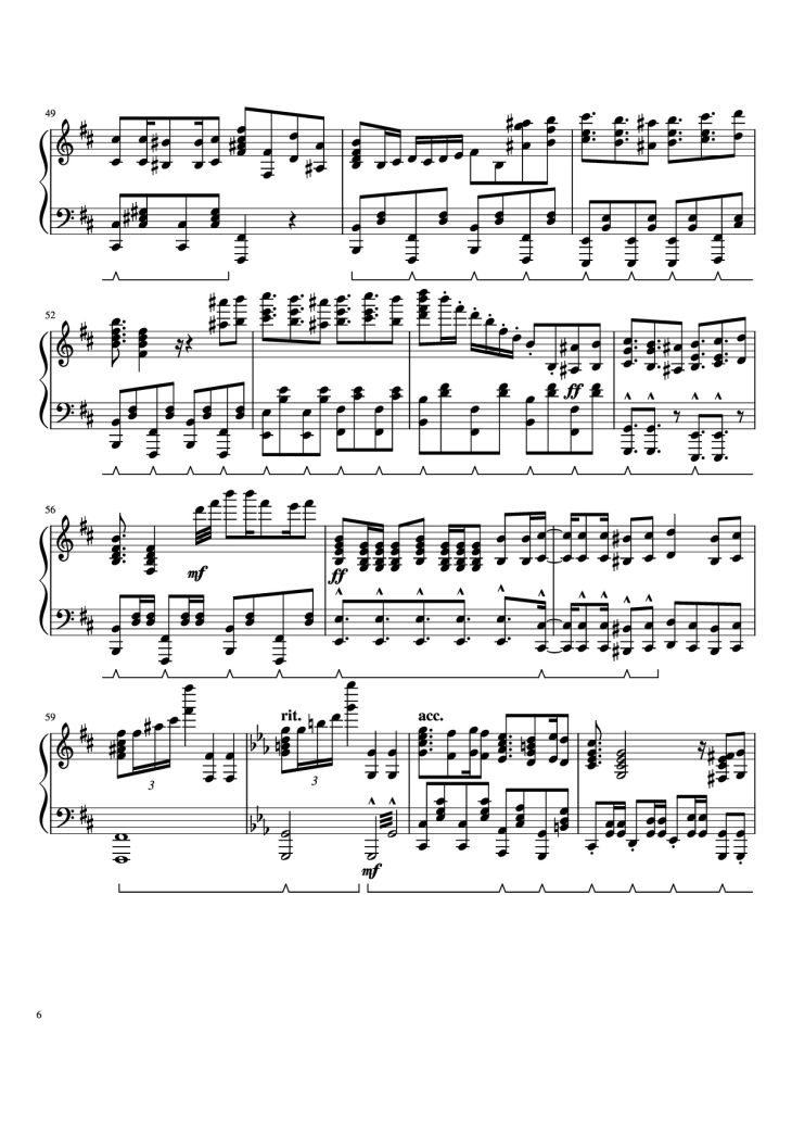 Page 6 of the piano sheet music PDF – Prince Ali Piano by F.I.R.E