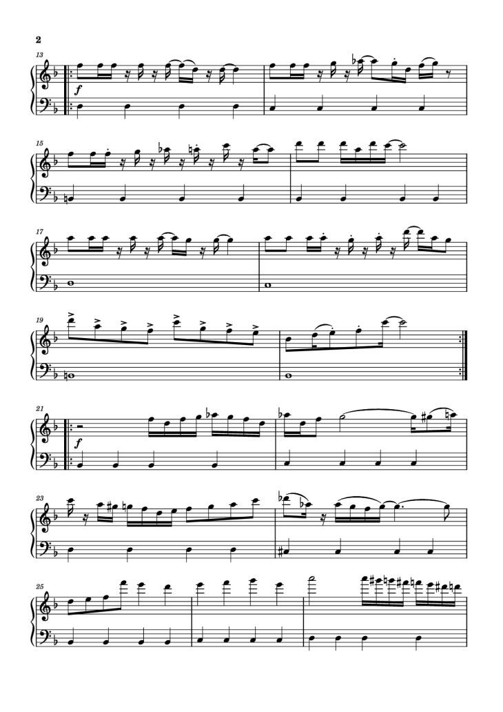 Page 2 of the piano sheet music PDF Piano – Megalovania Piano by Toby Fox