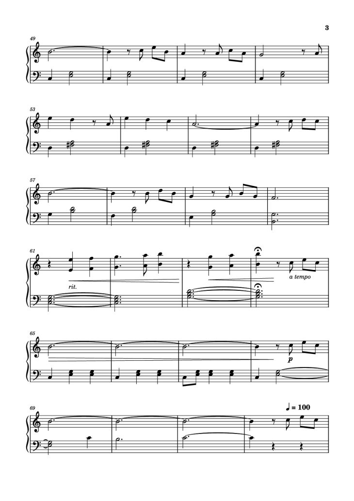 Page 3 of the piano sheet music PDF Piano – Married Life (Theme from Up) Piano by Michael Giacchino