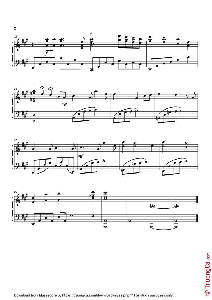 Page 2 of the piano sheet music PDF Piano – Memories - Nicole Lacsamana Piano by Kyle Patrick Naval