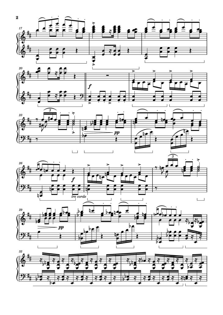 Page 2 of the piano sheet music PDF Piano – Wedding Day at Troldhaugen Piano by Vincent