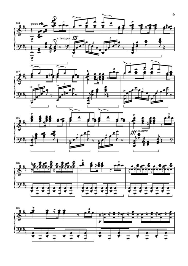 Page 9 of the piano sheet music PDF Piano – Wedding Day at Troldhaugen Piano by Vincent