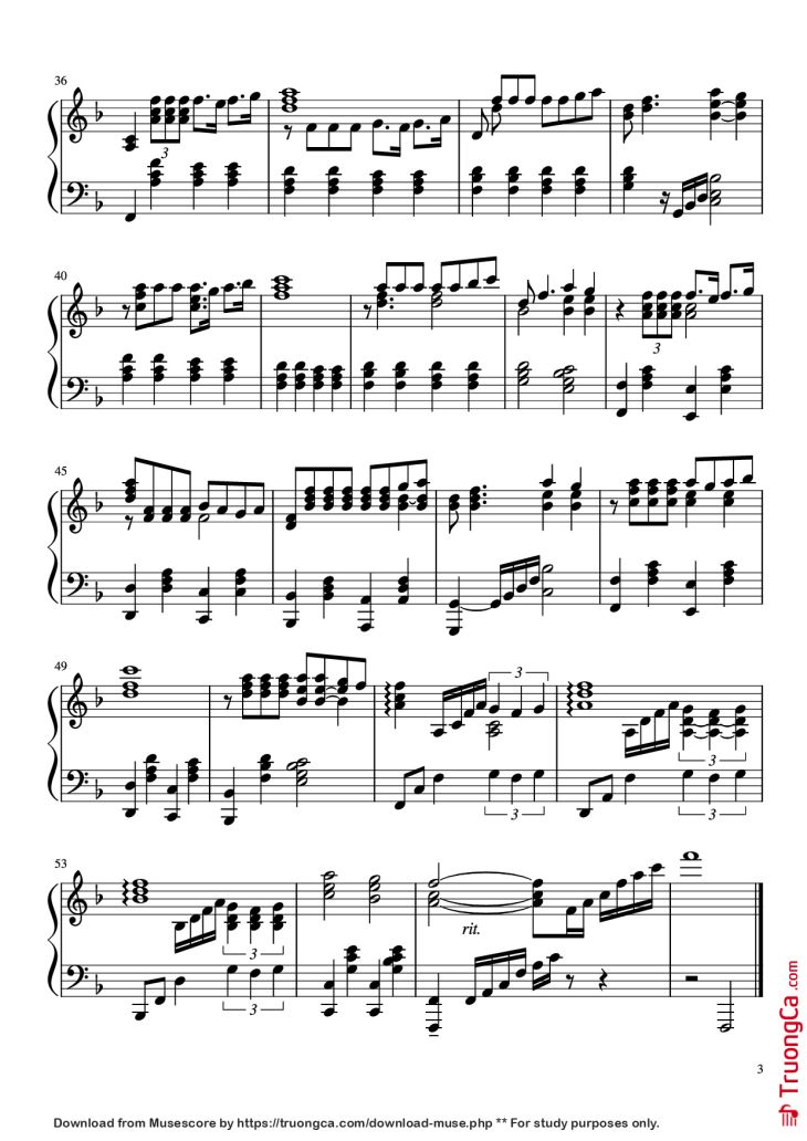 Page 3 of the piano sheet music PDF Piano – I Dreamed A Dream Piano by Music By Claude-Michel Schonber