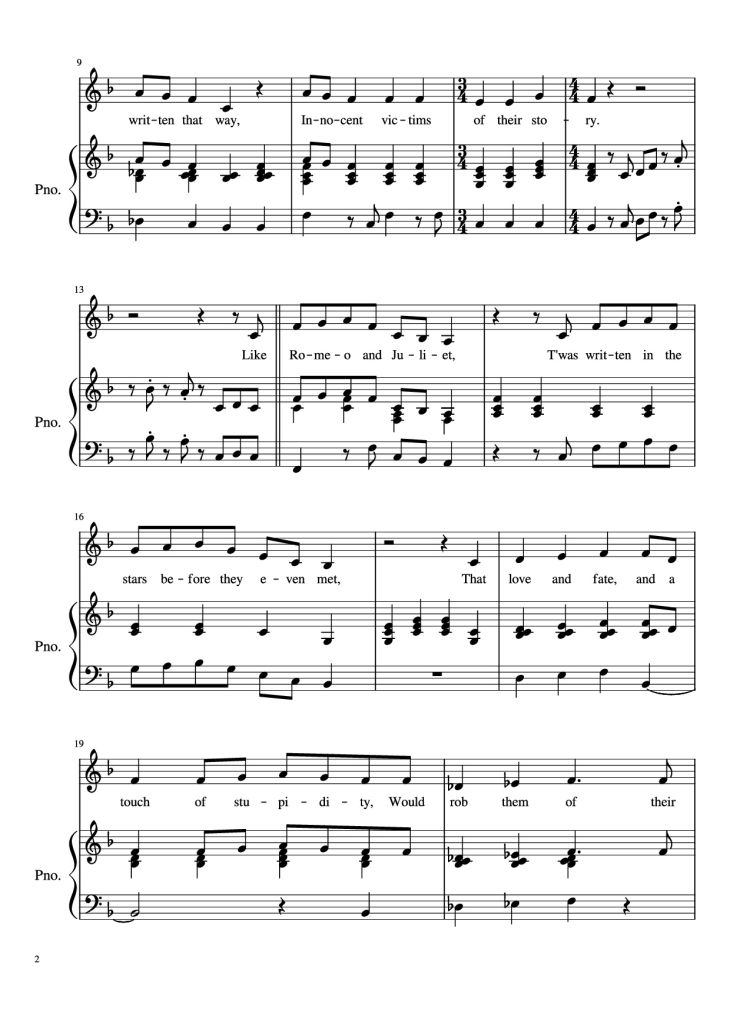 Page 2 of the piano sheet music PDF Piano – Naughty Piano by Undefined