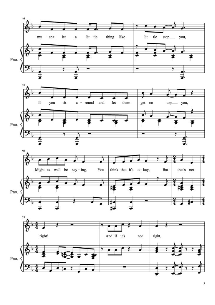 Page 5 of the piano sheet music PDF Piano – Naughty Piano by Undefined