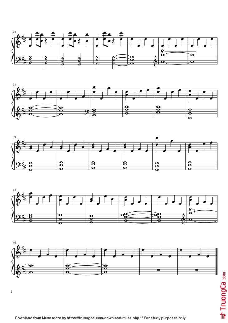 Page 2 of the piano sheet music PDF Piano – Route Sentimental Piano by Undefined