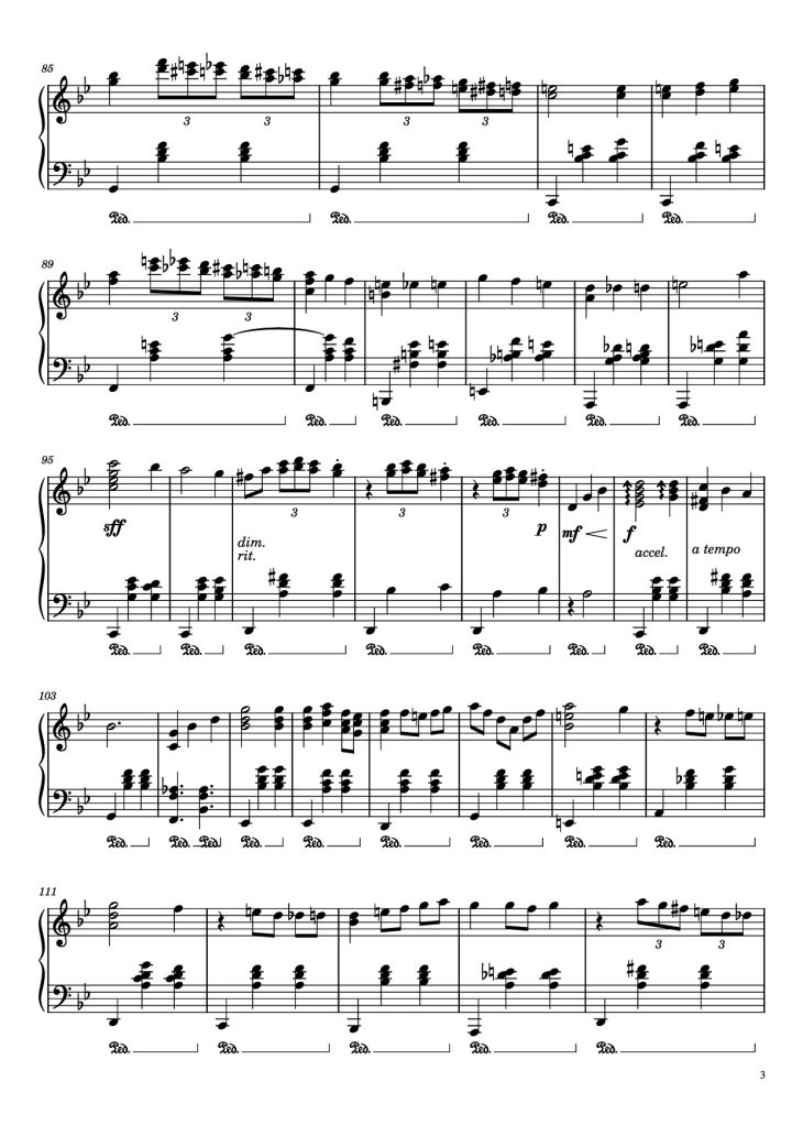 Page 3 of the piano sheet music PDF Piano – Merry-Go-Round Of Life Piano by Composer: Joe Hisaishi
