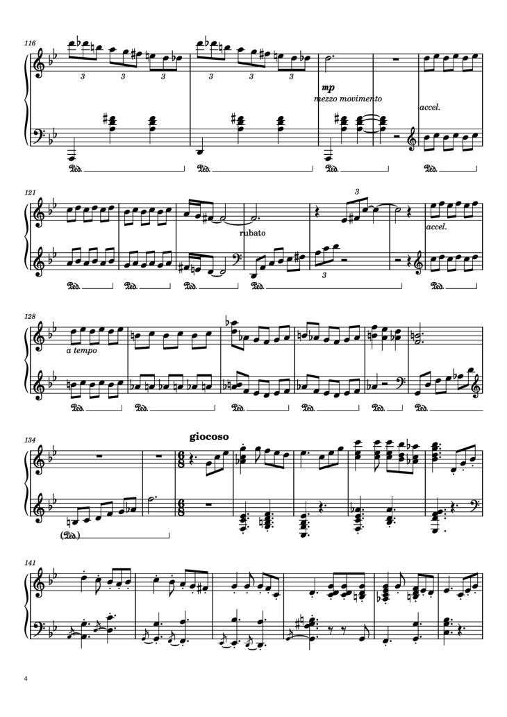 Page 4 of the piano sheet music PDF Piano – Merry-Go-Round Of Life Piano by Composer: Joe Hisaishi