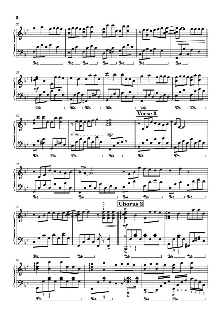 Page 2 of the piano sheet music PDF Piano – PHI ĐIỂU VÀ VE SẦU Piano by Nhậm Nhiên (任然