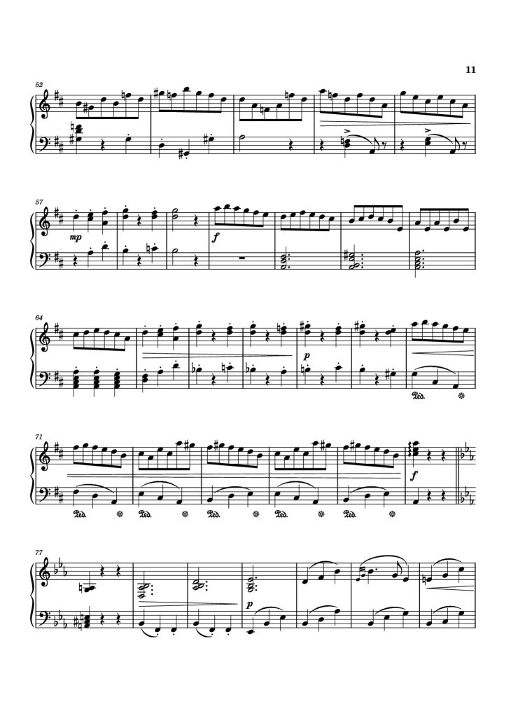 Page 11 of the piano sheet music PDF Piano – Piano Sonata No. 12 in D minor by Michael Nicht