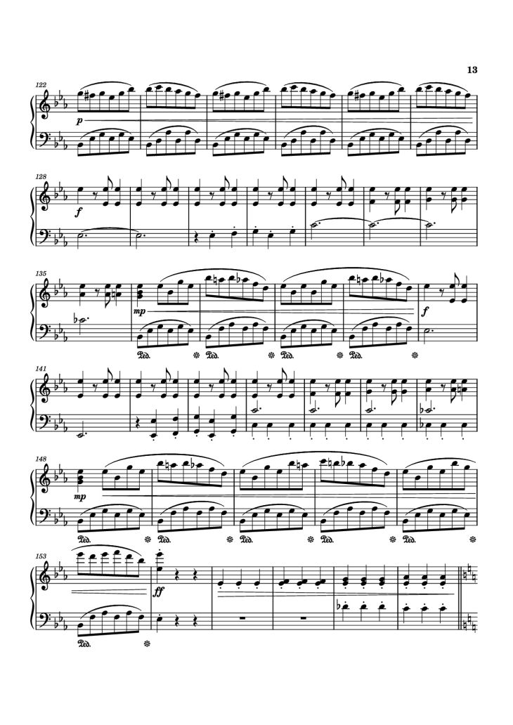 Page 13 of the piano sheet music PDF Piano – Piano Sonata No. 12 in D minor by Michael Nicht