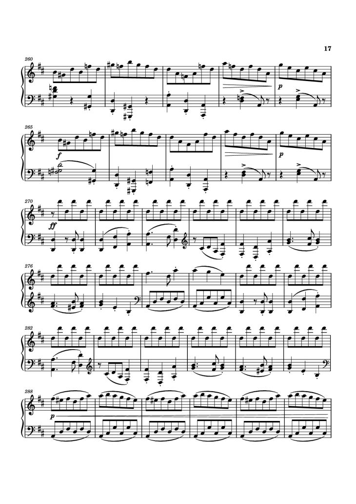 Page 17 of the piano sheet music PDF Piano – Piano Sonata No. 12 in D minor by Michael Nicht