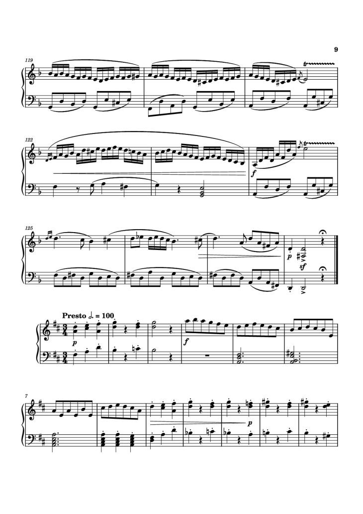 Page 9 of the piano sheet music PDF Piano – Piano Sonata No. 12 in D minor by Michael Nicht