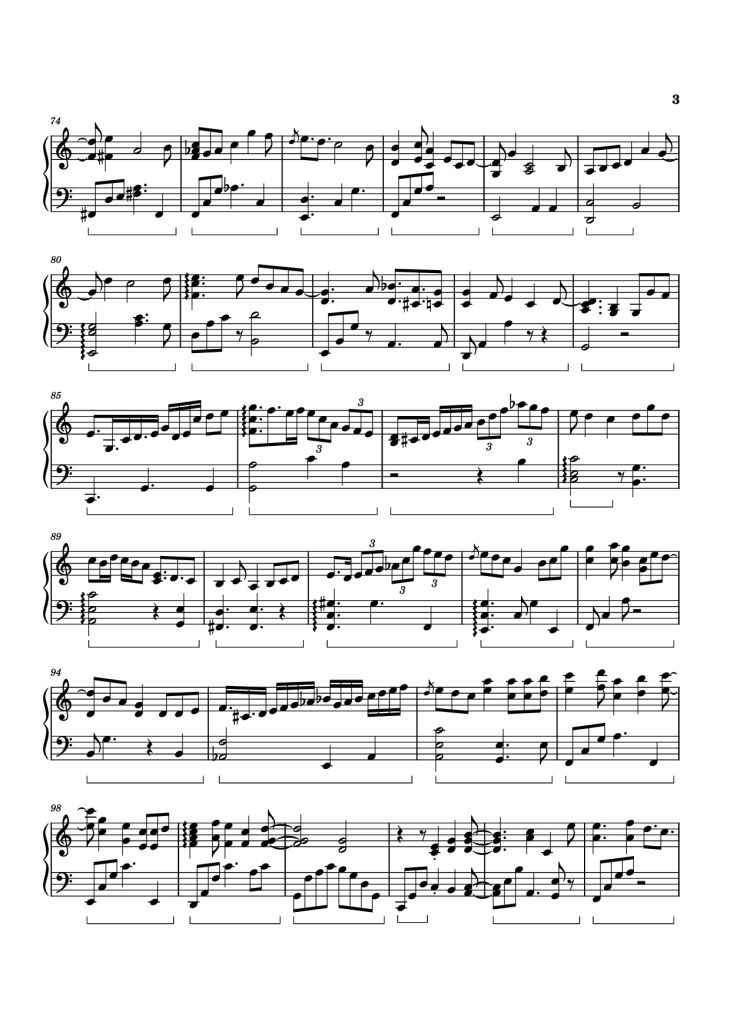 Page 3 of the piano sheet music PDF Piano – Sweet Sorrow Piano by Izumi Hirotaka