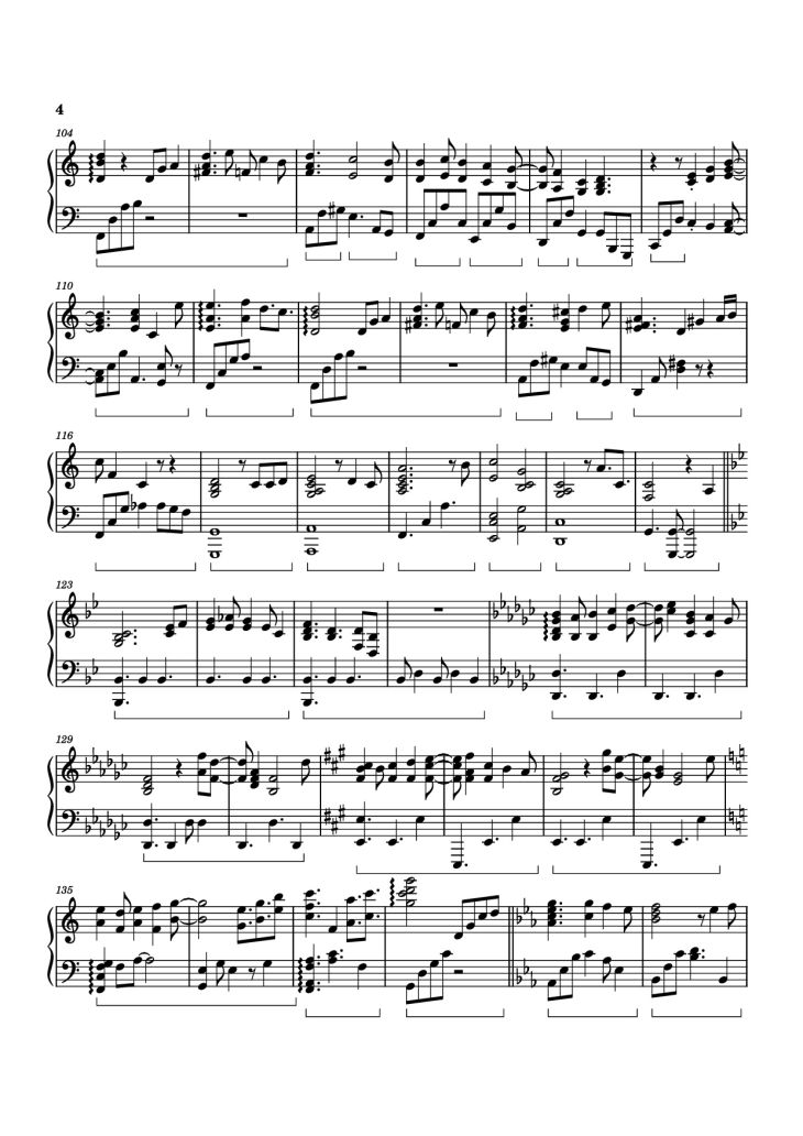 Page 4 of the piano sheet music PDF Piano – Sweet Sorrow Piano by Izumi Hirotaka