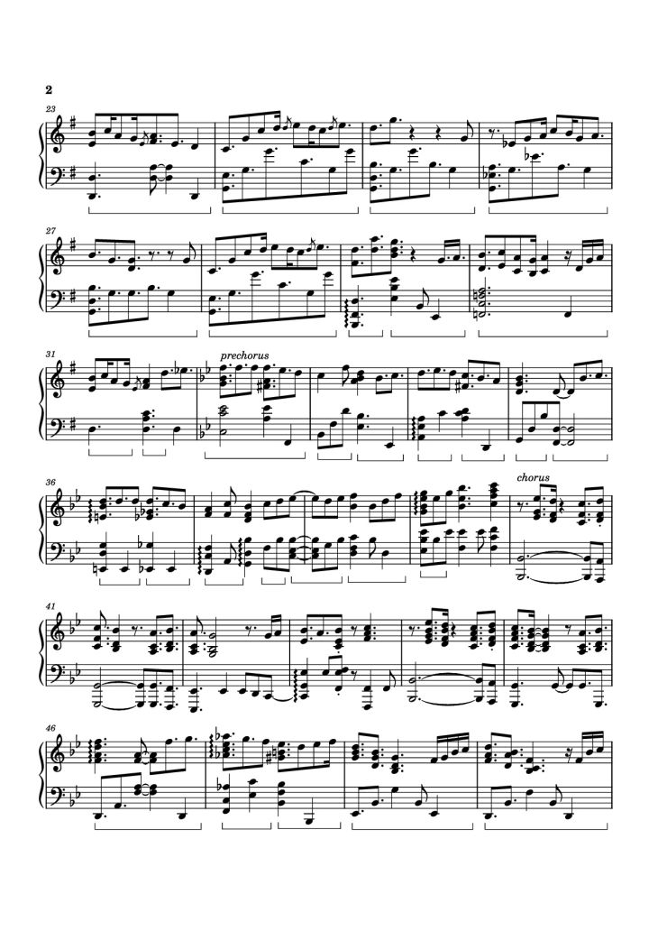 Page 2 of the piano sheet music PDF Piano – Dandelion Hill Piano by Izumi Hirotaka