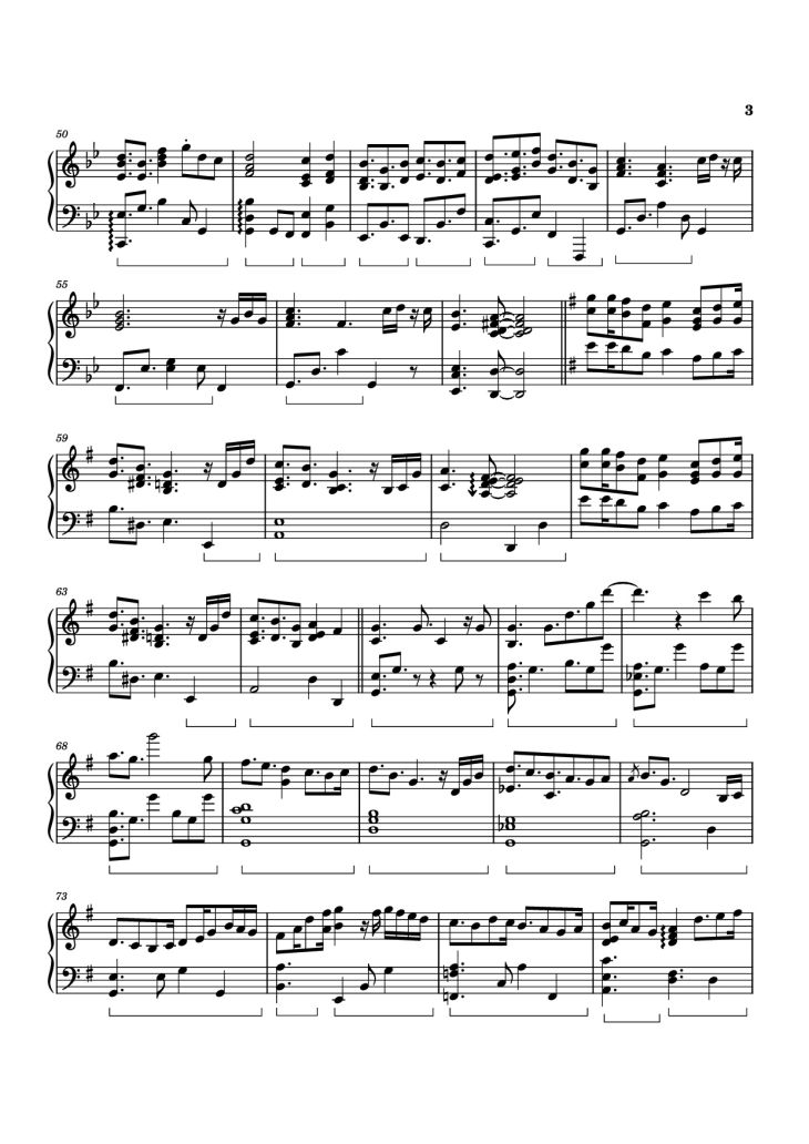 Page 3 of the piano sheet music PDF Piano – Dandelion Hill Piano by Izumi Hirotaka