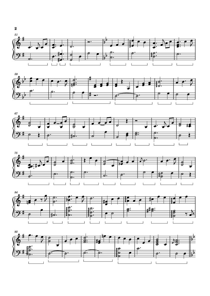 Page 2 of the piano sheet music PDF Piano – Heidi Piano by Izumi Hirotaka