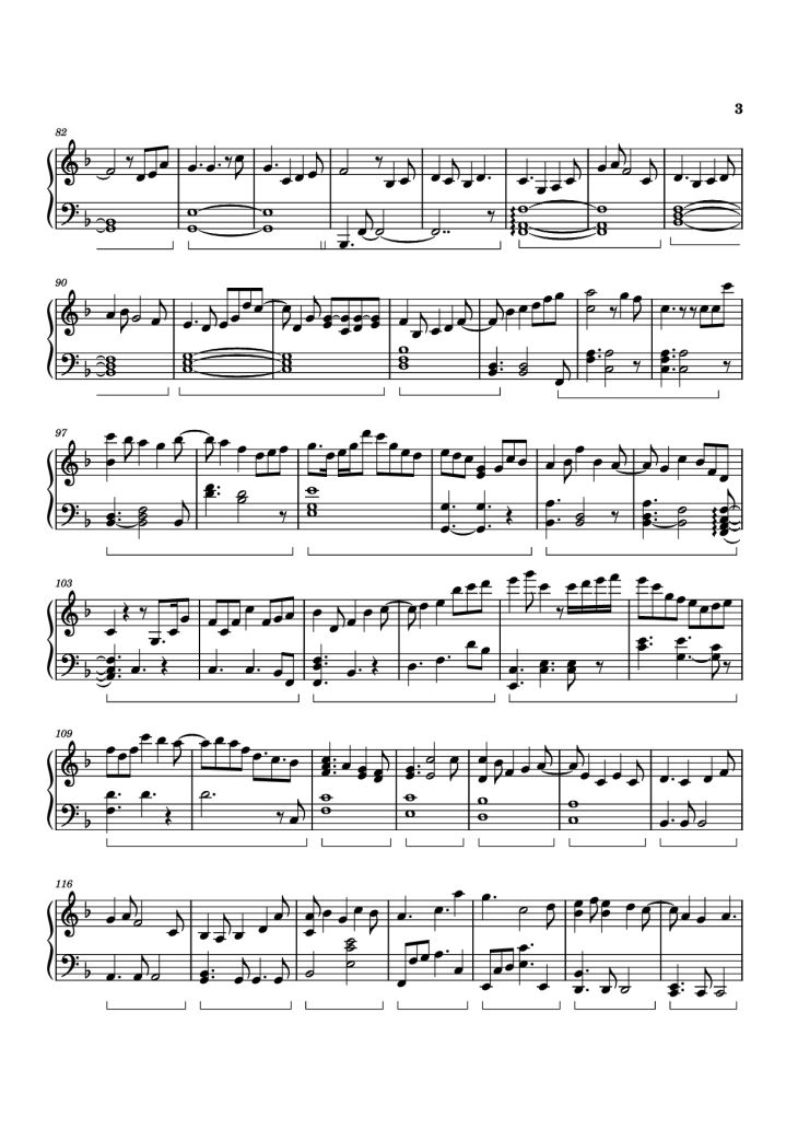 Page 3 of the piano sheet music PDF Piano – White Mane Piano by Izumi Hirotaka